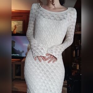 Long Sleeve Knit Dress-slip Included ♡